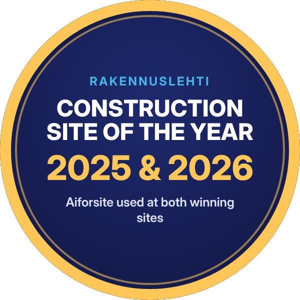 Construction Site of the Year 2025 and 2026: Aiforsite used at both winning sites