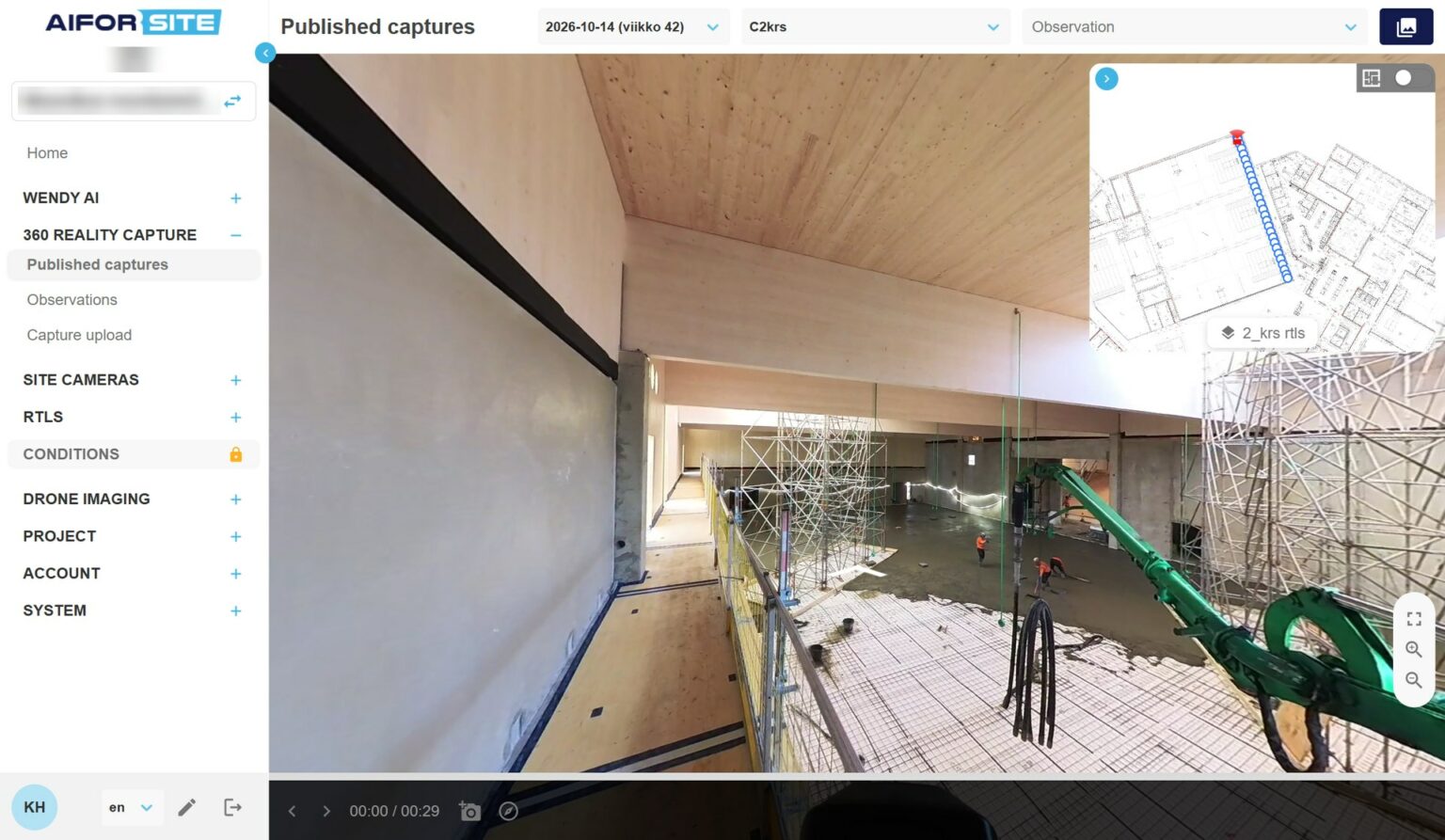 Aiforsite 360 Reality Capture published captures